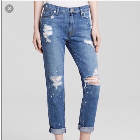 Hudson Jeans Denim - Hudson Jude Slouch Skinny crop destroyed 27